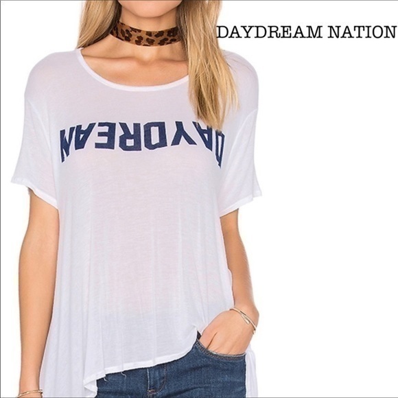 DAYDREAM NATION white daydreamer asymmetrical top - Picture 1 of 12